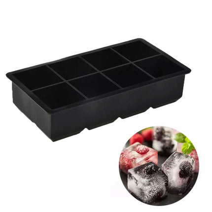 8 Grid Large Sphere Ice Ball Maker – Silicone Whiskey Mould for Big Cube Tray
