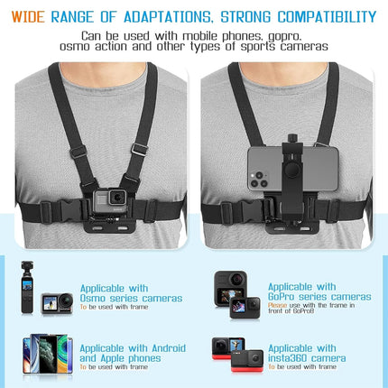 5PCS Chest Mount Harness Strap Action Camera & Phone Holder POV