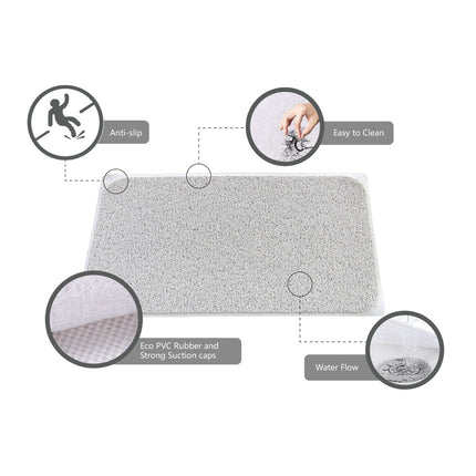 2X Anti-Slip Loofah Shower Rug Bath Mat with Quick Water Drain for Bathroom