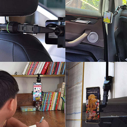 Universal Rearview Mirror Phone Mount - Hands-Free 360° Adjustable Car Cradle for GPS & Safe Driving