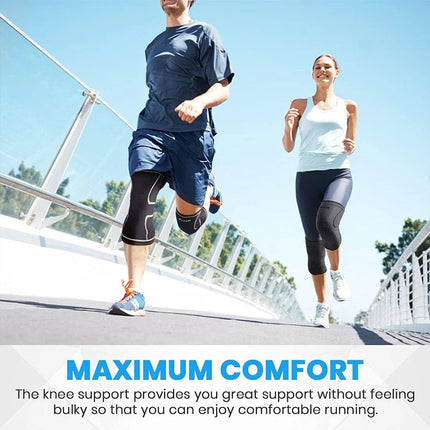 2X Knee Compression Support Sleeve for Patella Arthritis & Gym Pain Relief