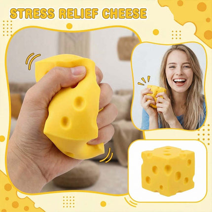 Soft Squishy Cheese Stress Relief Toy - Simulation Food Shape, Novelty Decompression Gift