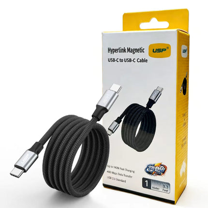 1M Magnetic USB-C to C Cable 140W Super Fast Charging for iPhone Samsung