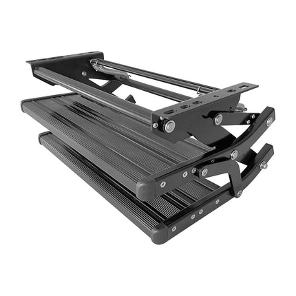 RV Step with LED Light - Automatic Sensor, Retractable Aluminum Stairs, Anti-Slip for Caravan, Camper, Trailer | Black