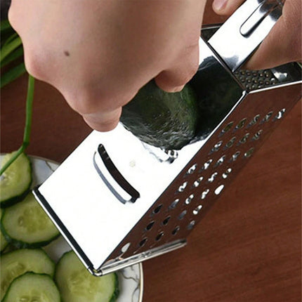 4-Sided Box Cheese Grater, Stainless Steel 8 Inch Veggie Slicer Cutter