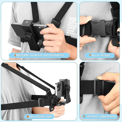 5PCS Chest Mount Harness Strap Action Camera & Phone Holder POV
