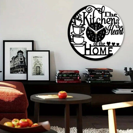 Elegant Vinyl Record Kitchen Wall Clock Abstract Art Home Gift