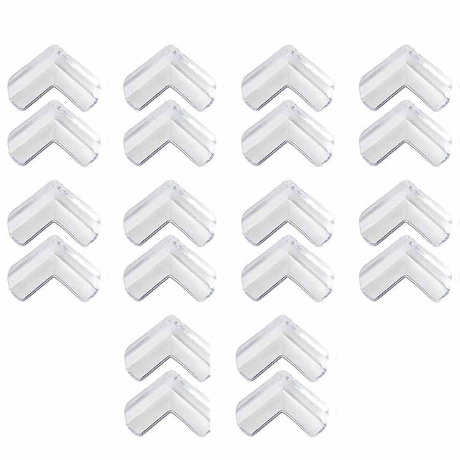 20Pcs Clear Rubber Furniture Corner Edge Guards Baby Safety Table Protectors L-Type