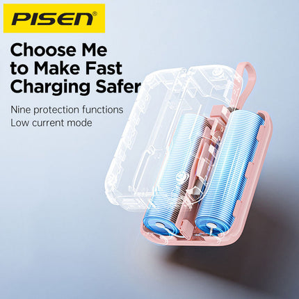 10000mAh 30W Fast Charging Power Bank with Built-In Cable, Portable External Battery