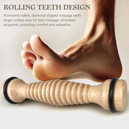 Wooden Foot Roller Massager Reflexology Relax Stress Relief Tool