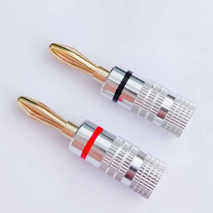 8Pcs 24K Gold Plated Banana Plugs HiFi Pro Quality Red & Black