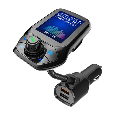 Bluetooth FM Transmitter for Car: Wireless MP3, Hands-Free Calling & Dual USB Charger (T43)