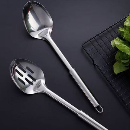 10Pcs Stainless Steel Cookware Set: Utensils & Serving Spoons