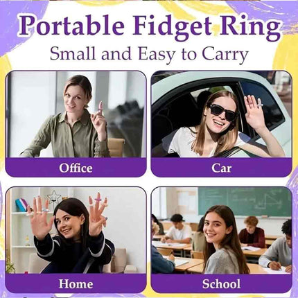 5Pcs Stress Relief Beaded Finger Rings – Fidget Toy for Autism ADHD Kids & Adults