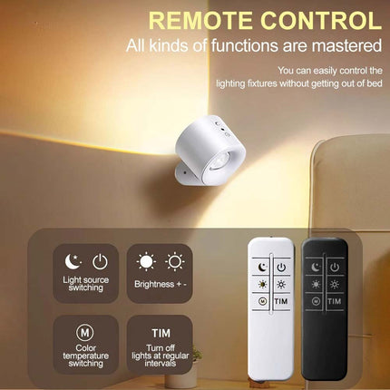 Rechargeable Magnetic LED Wall Sconce Night Lamp with Remote