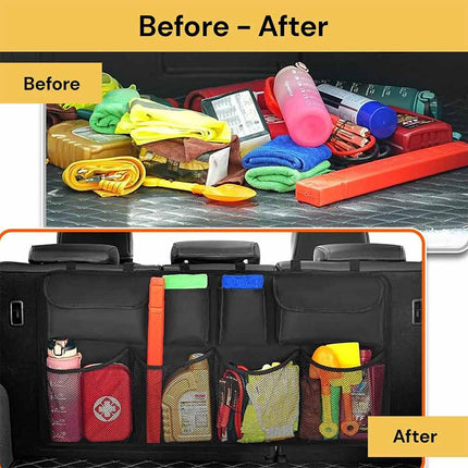 Car Back Seat Organizer with Tablet Pocket - 10-Pocket Hanging Storage for Toys, Books & Travel Essentials