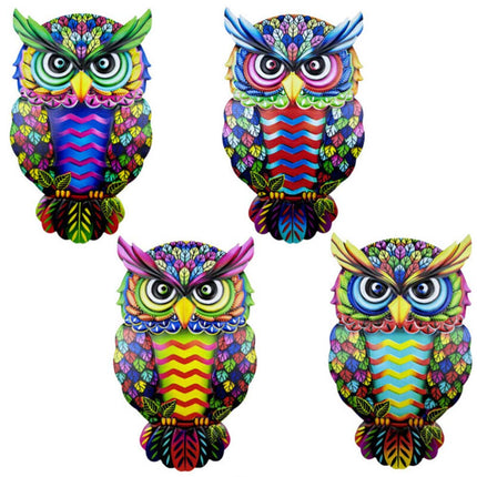 4PCS Metal Owl Fence Decor – Garden Wall Art Hanging