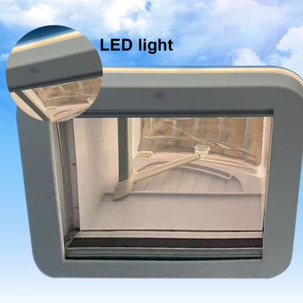 400mm x 400mm Roof Hatch with Skylight | Built-In Blind & LED Light for Caravan, Motorhome, RV