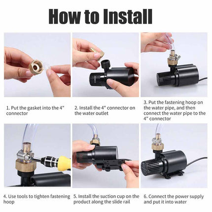 DC 12V Brushless Submersible Water Pump 500L/H for Aquarium & Fish Pond