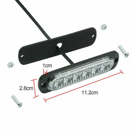 4x6 LED Amber Strobe Light Bar - 12V Flashing Beacon for Vehicle Recovery, Emergency Warning