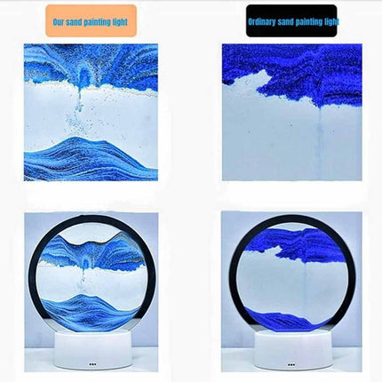 3D LED Moving Sand Table Lamp with 16 Colors Quicksand Hourglass Sea Landscape