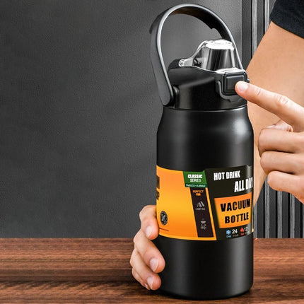 Portable Stainless Steel Thermos Water Bottle 1/1.2/1.5L Hot Cold Outdoor