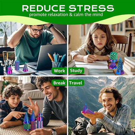 6Pcs Spiral Cone Fidget Toy, 3D Printed Impossible Pass-Through Anxiety Relief