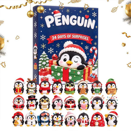 Christmas Countdown 3D Penguin Animal Figures Decor 24 Days