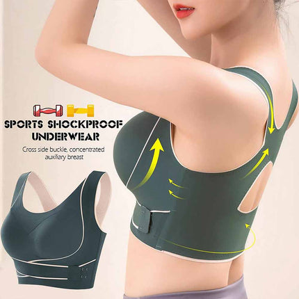 Women's Comfy Front Cross Seamless Corset Bra with Side Buckle Smooth Liner