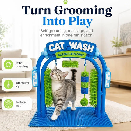 Cat Wash Grooming Station & Car Wash Scratcher for Cats