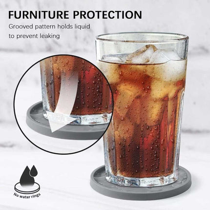 6Pcs Silicone Coasters Non-slip Cup Mat Pad for Drinks, Glasses & Table