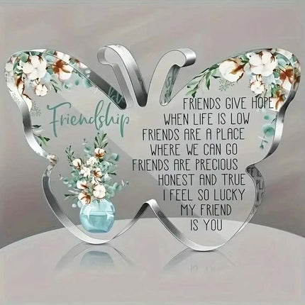 Acrylic Plaque Friendship Gift for Best Friend Her Birthday Thank You 12CM