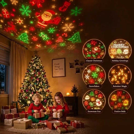 Santa Christmas Tree Projection Light USB Holiday Night Lamp Decoration