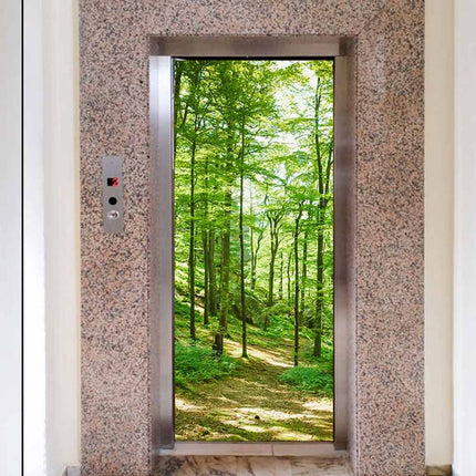 3D Landscape Door Sticker Removable Adhesive Wallpaper for Home Decor