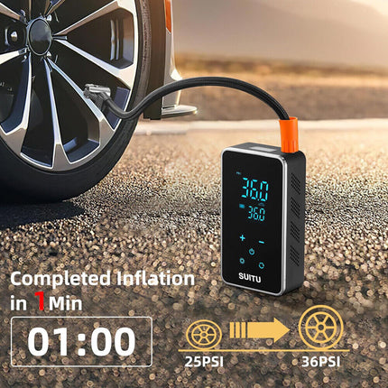 Wireless Car Tire Air Compressor – Portable Electric Pump w/ Auto Stop, LCD & Preset PSI