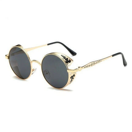 Steampunk Polarized Sunglasses UV400 Retro Round Driving Glasses for Men Women