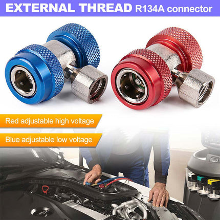 2PCS R134a Car AC Repair Kit, High/Low Pressure Quick Connect Couplers