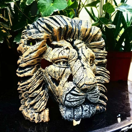 Resin Lion Head Sculpture, Modern Home Decor Ornament, Animal Table Display Gift