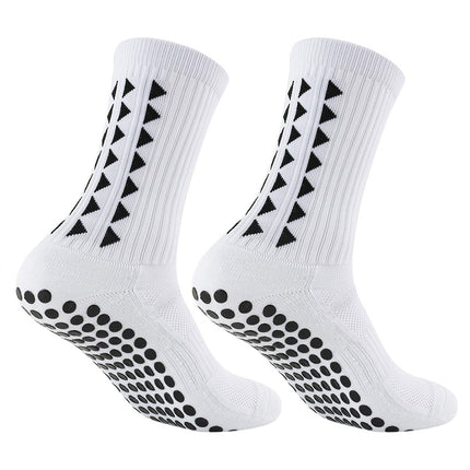 4 Pairs White Anti-Slip Grip Socks for Football Rugby Unisex