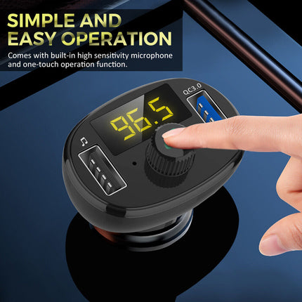 Bluetooth 5.0 FM Transmitter for Car | Wireless Radio Adapter & Dual USB Charger