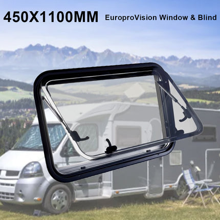 450x1100mm Oversized Caravan Window Handle with Integrated Heavy-Duty Gas Strut | for Wide Push-Out Windows