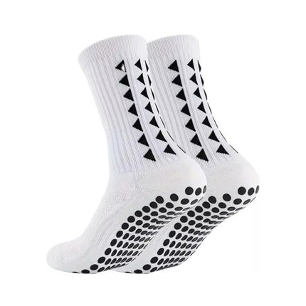 4 Pairs White Anti-Slip Grip Socks for Football Rugby Unisex