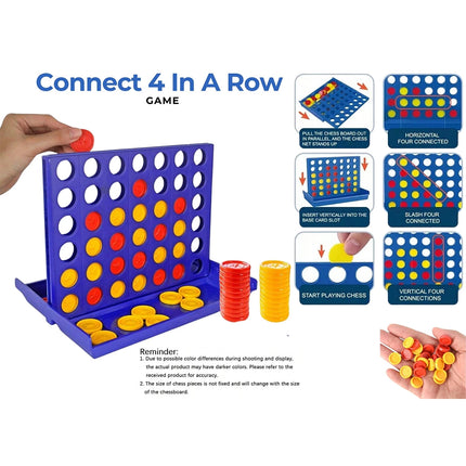 Mini Connect 4 in a Row Line Board Game Educational Family Toy for Kids
