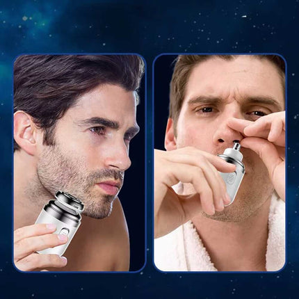 2 in 1 Mini Electric Shaver & Trimmer Portable Men's Razor Nose & Beard USB Rechargeable