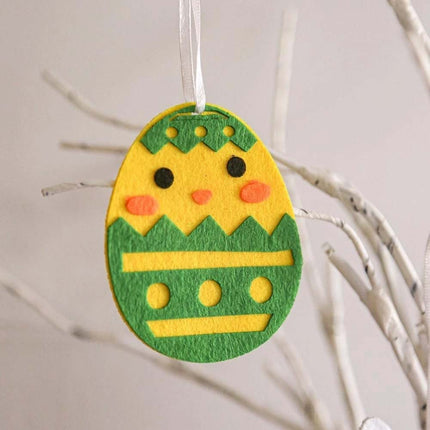 24 Pcs Hanging Felt Easter Eggs Set – Chicks & Bunny Home Decor