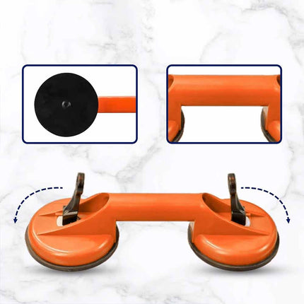 Dual Suction Cup Pad Lifter 50kg Glass Tile Mirror Sucker Puller
