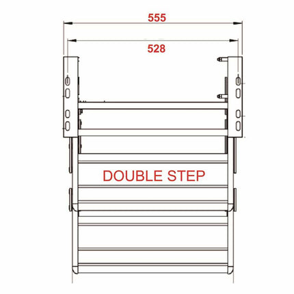 Double Retractable Caravan Step with LED Lights - Aluminium Alloy RV, Motorhome Entry Steps