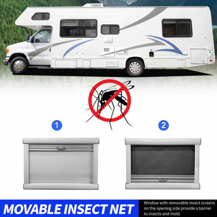 Compact 300x500mm Caravan Window Handle with Integrated Gas Strut | for Small Push-Out Windows