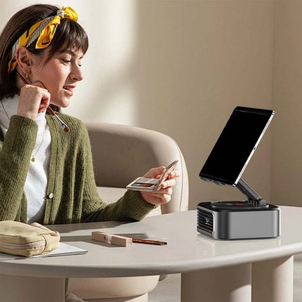 Adjustable Bluetooth Speaker Phone Stand with Speakers for Tablet