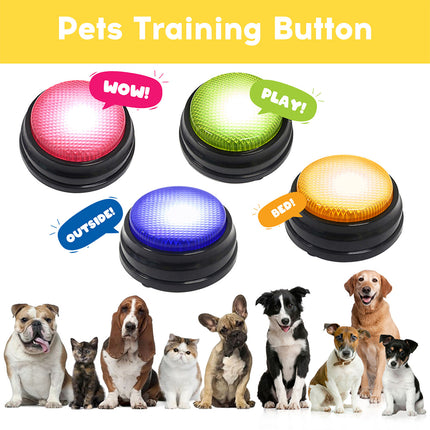 4X Recordable Talking Button Set for Dog Training & Communication